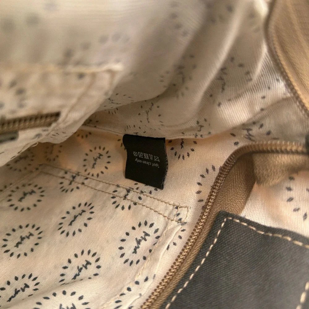 Myra Bag Backpack Artist's Impression Upcycled Canvas Leather Cowhide Gray OS